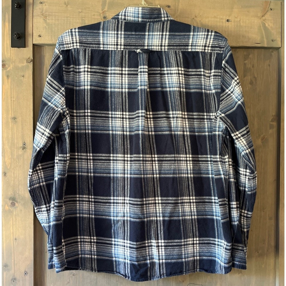 Eddie Bauer‎ Shirt Men's Size XL Blue White Plaid Flannel Long Sleeve Button Up - Picture 7 of 10